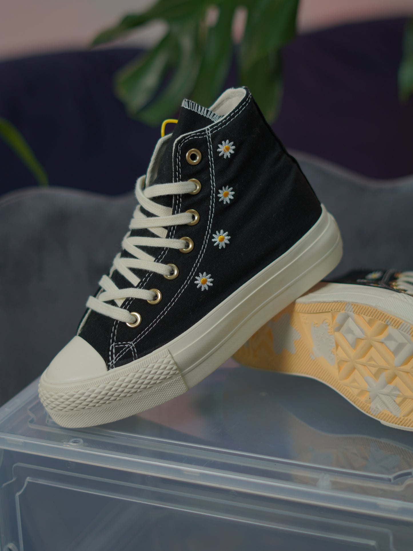 Converse Chuck Taylor Plataforma Flores - Negro