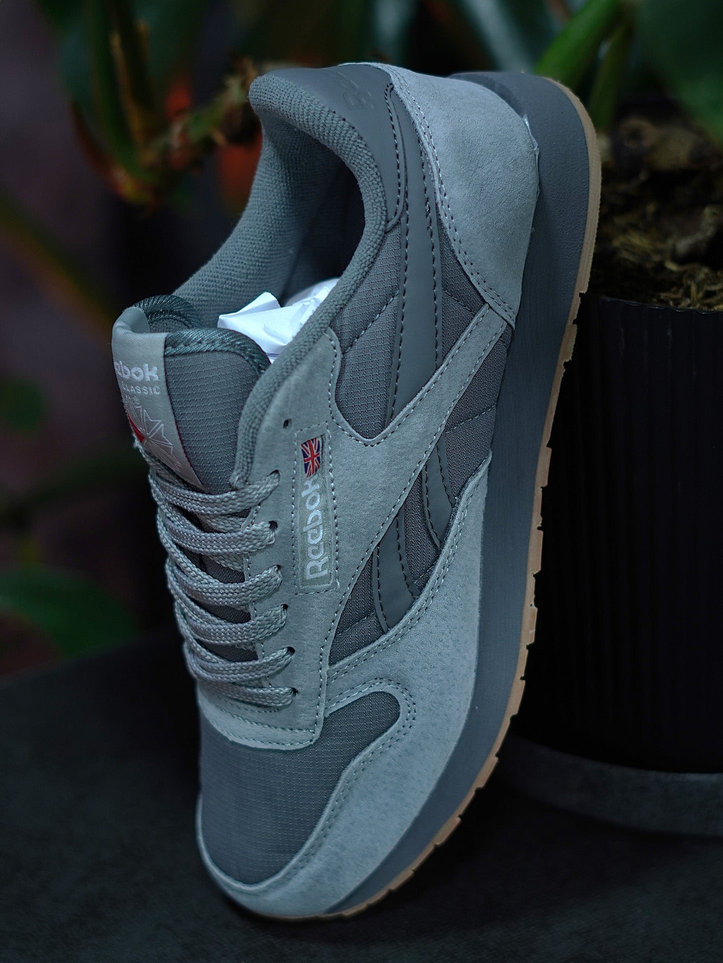 Reebok Classic Leather - Gris, Gamuza
