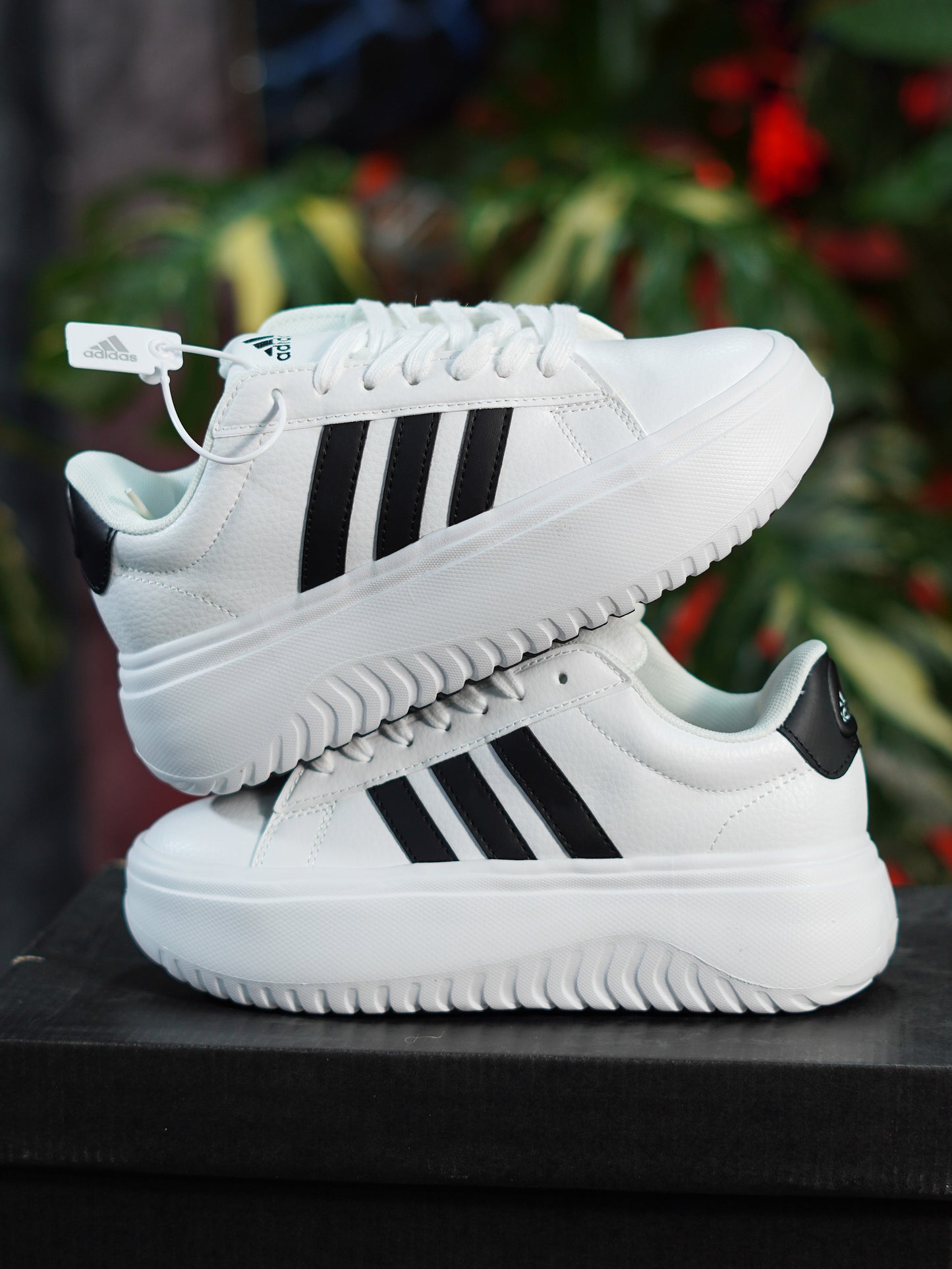 Adidas Grand Court Plataforma - Blanco, Negra