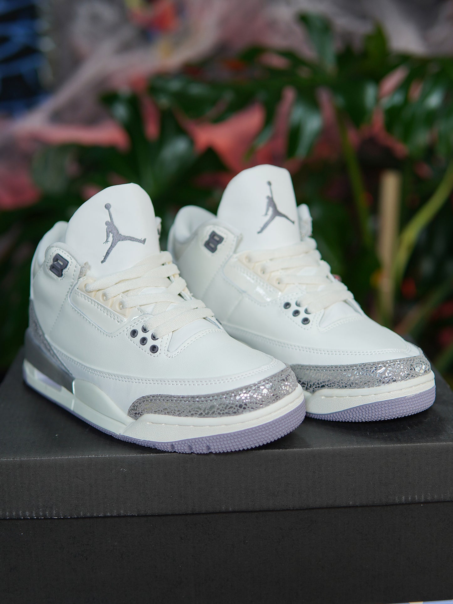 Air Jordan Retro 3 - Blanco, Plateado