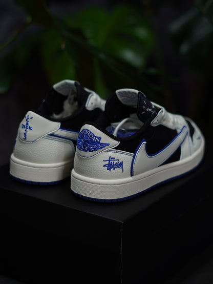 Air Jordan 1 Low Travis Supreme - Negro, Blanco, Azul