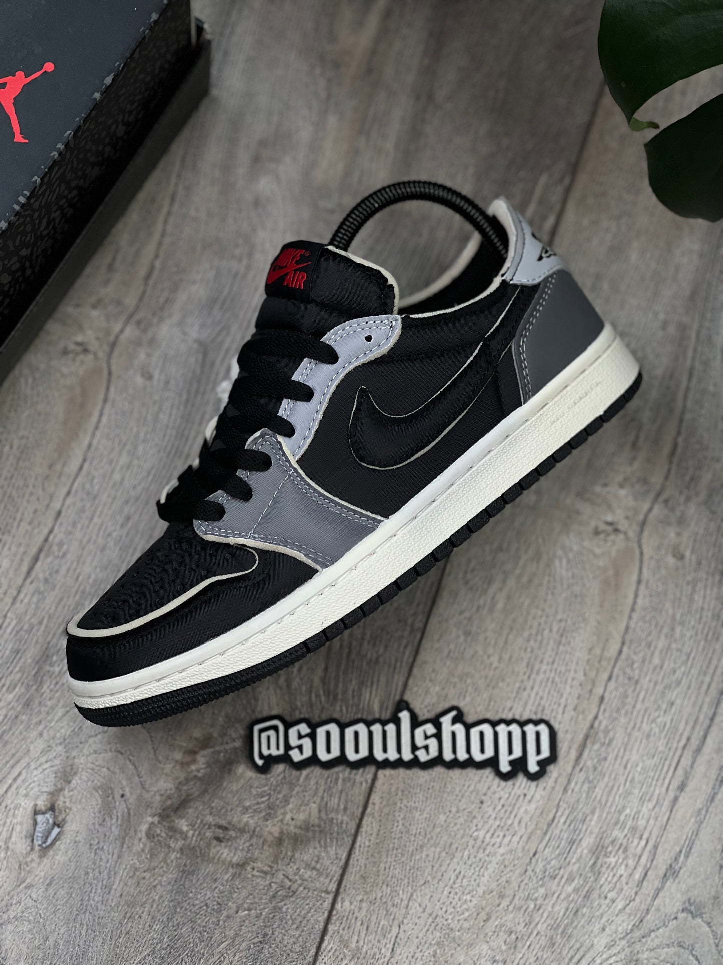 Air Jordan 1 Low Black and Smoke Grey