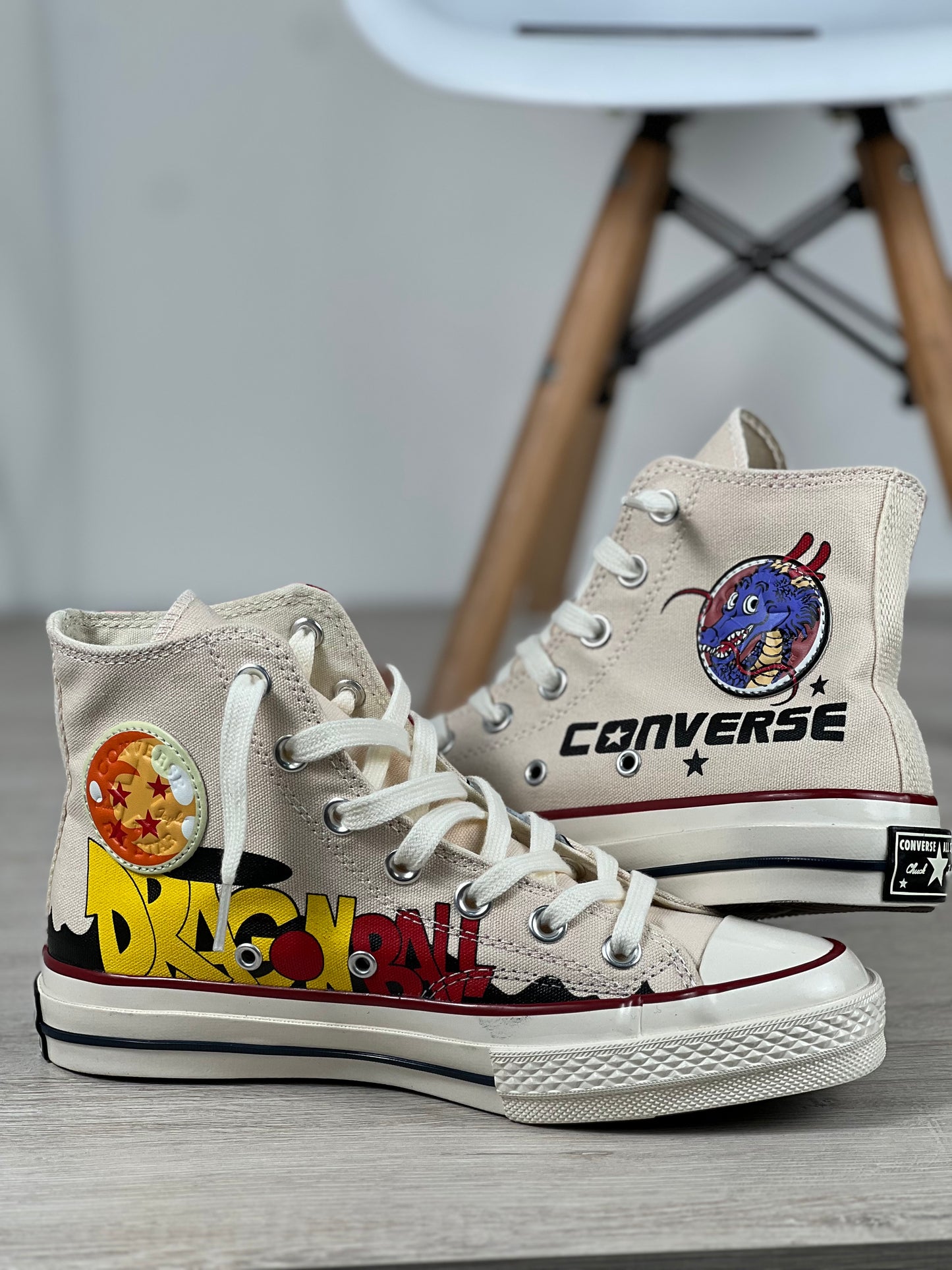 Converse Dragon Ball Cartoon White High Tops