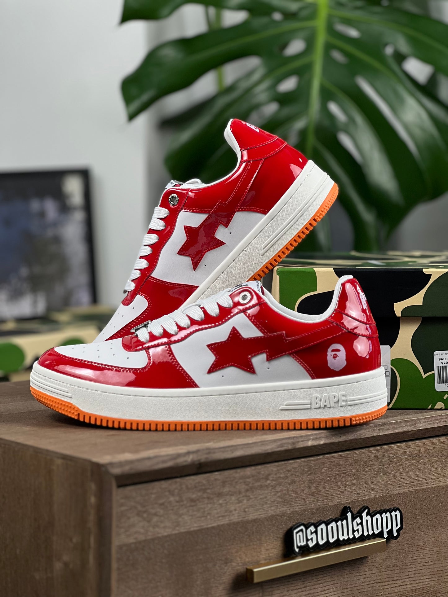 A Bathing Ape Bape Sta / white red