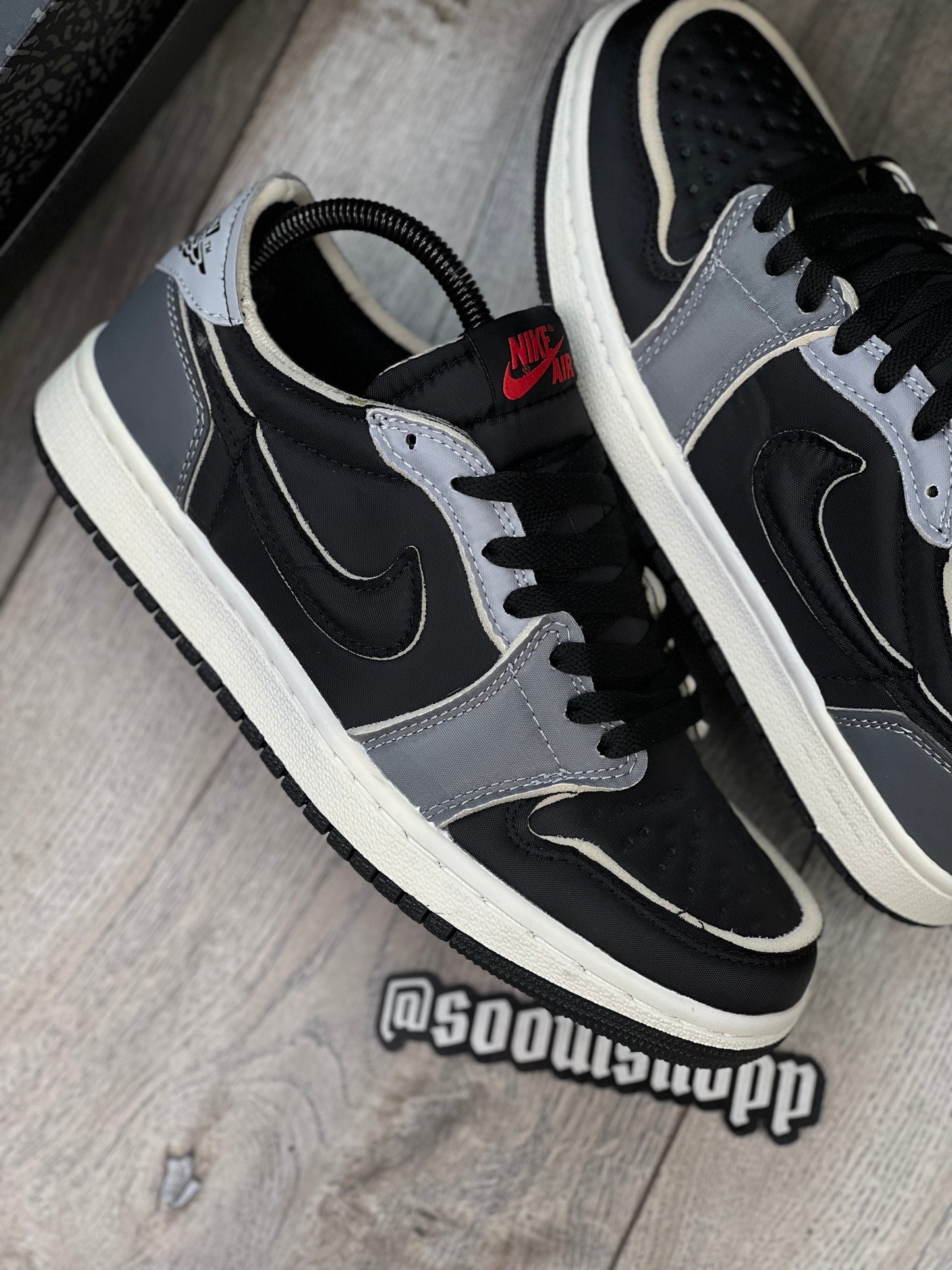 Air Jordan 1 Low Black and Smoke Grey