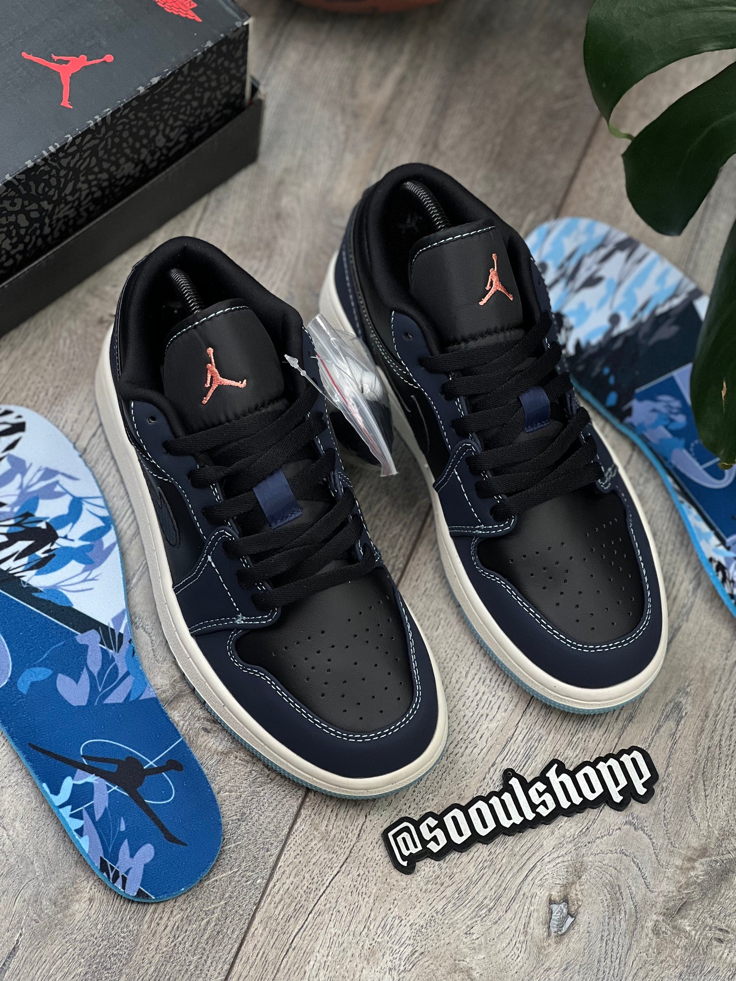 Air Jordan 1 Low " Navy/Black Snakeskin