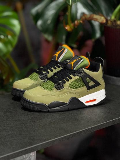 Air Jordan Retro 4 " Undefeated Craft " -  Verde militar, Naranja, Negro
