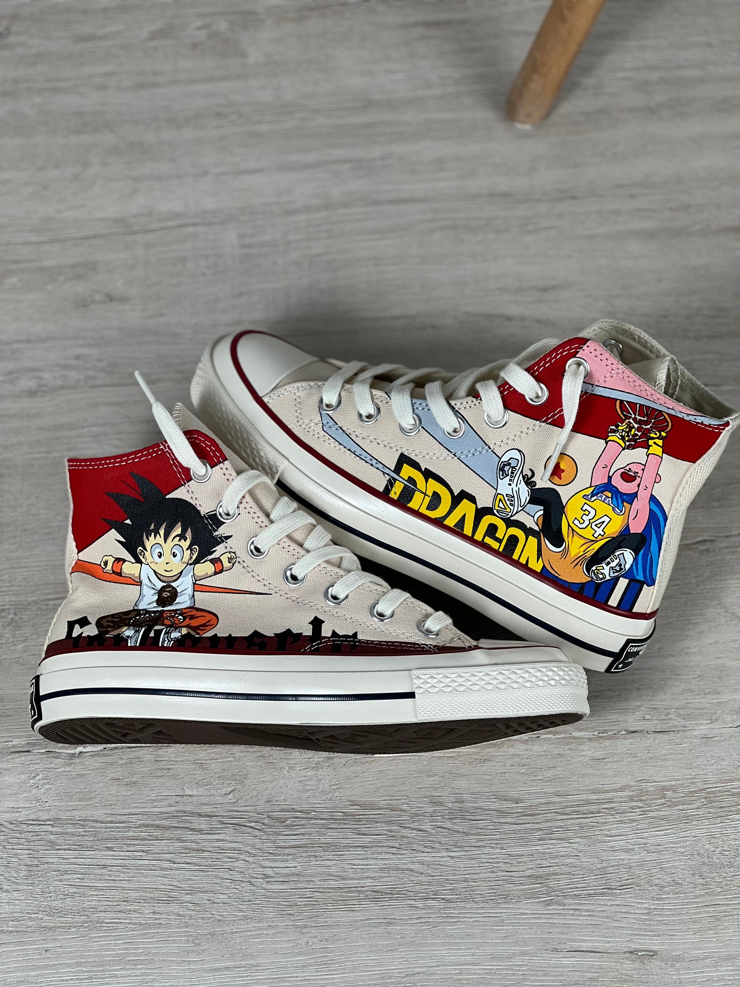 Converse Dragon Ball Cartoon White High Tops