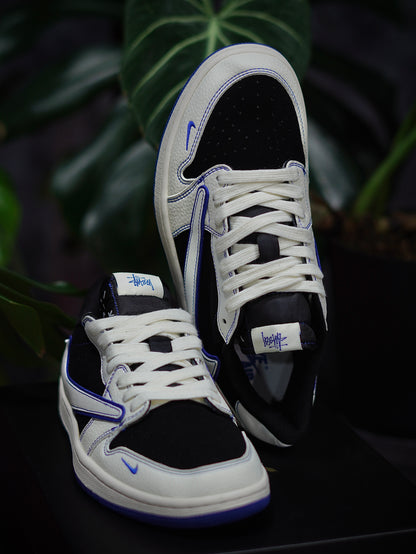 Air Jordan 1 Low Travis Supreme - Negro, Blanco, Azul