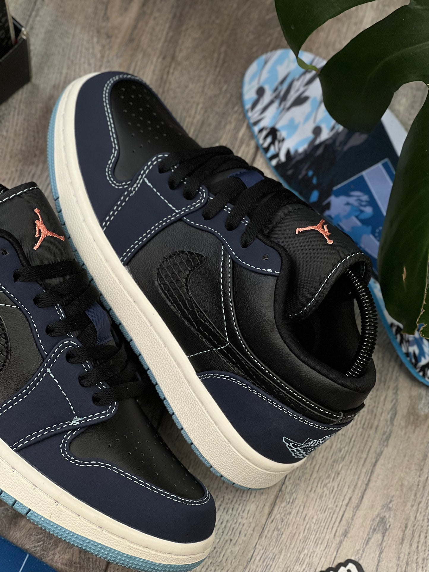 Air Jordan 1 Low " Navy/Black Snakeskin