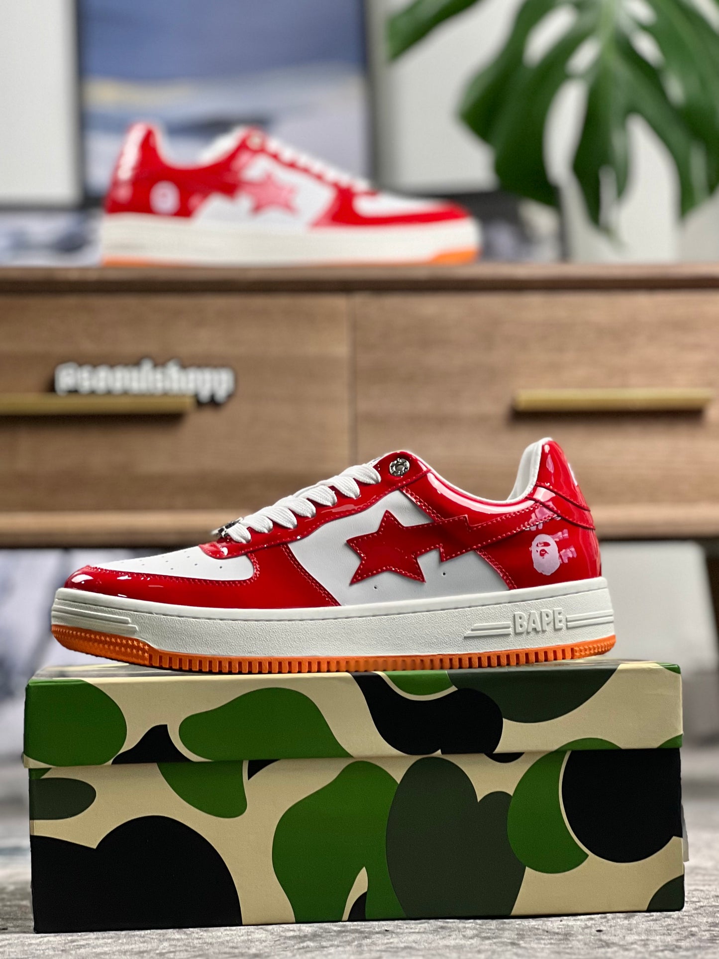 A Bathing Ape Bape Sta / white red