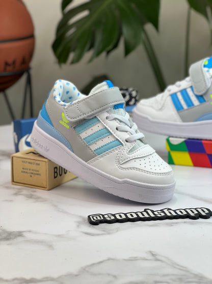 Adidas Forum Junior - Azul Celeste, Gris, Blanco