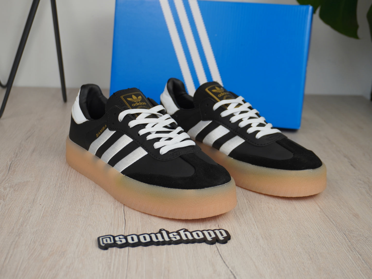 Adidas Sambae (Black and White/Suela Goma)