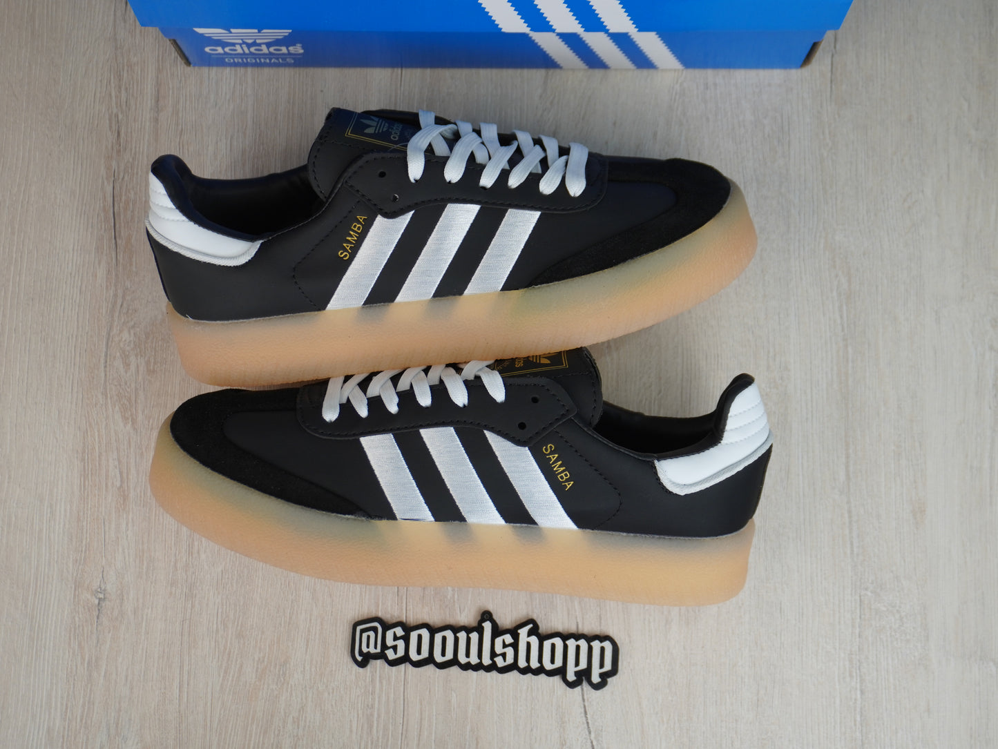 Adidas Sambae (Black and White/Suela Goma)