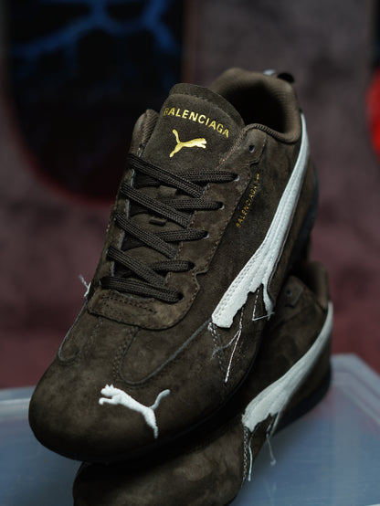Balenciaga x Puma Speedcat Suede Distressed Brown