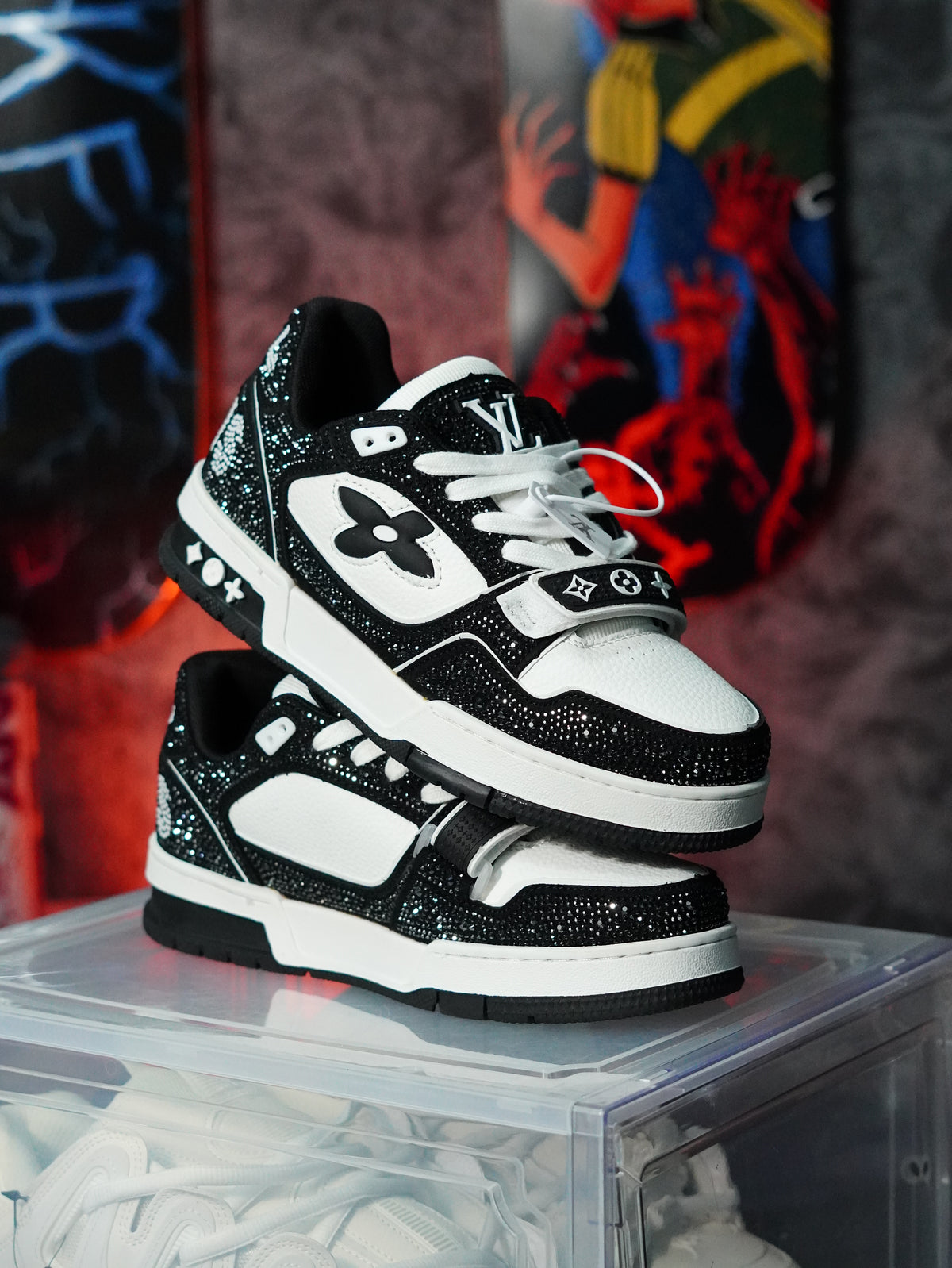 Louis Vuitton LV Trainer Swarovski NEGRA BLANCO