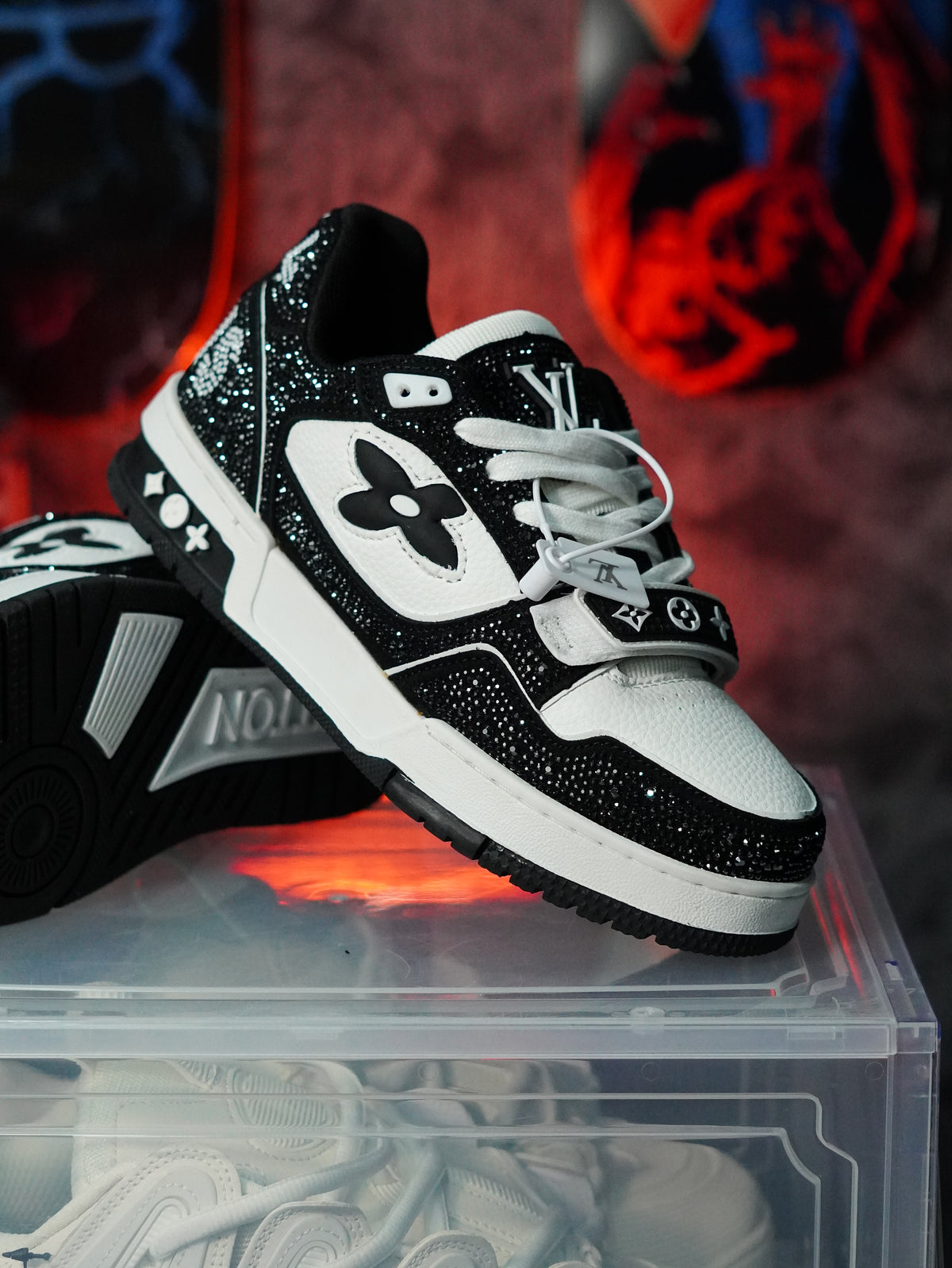 Louis Vuitton LV Trainer Swarovski NEGRA BLANCO