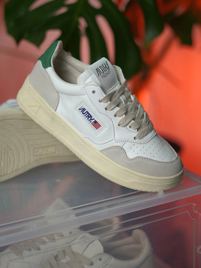Autry Medalist Leather Low - Blanco, Verde