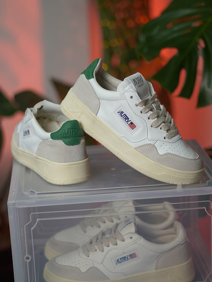 Autry Medalist Leather Low - Blanco, Verde