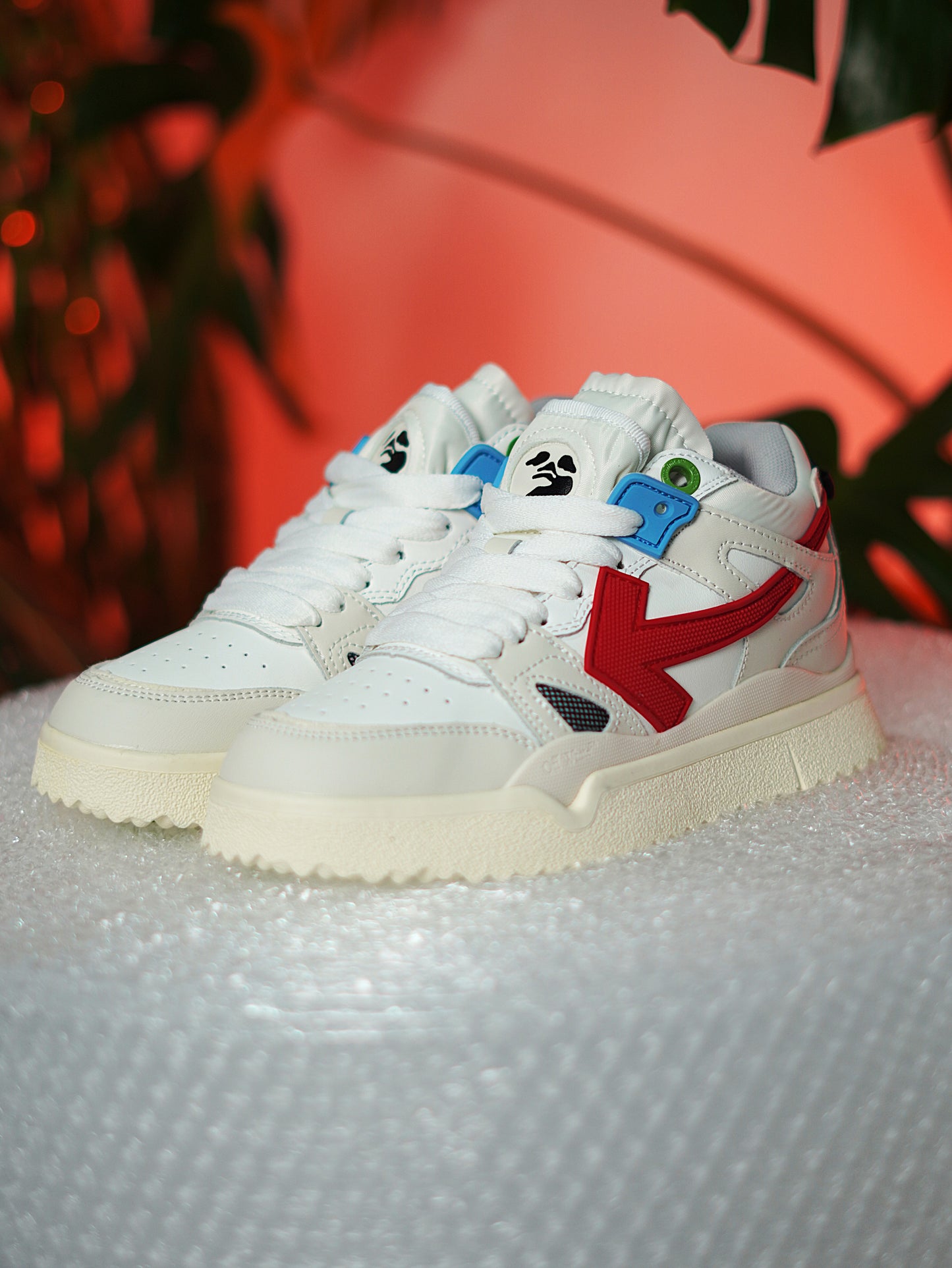 Off-White Sponge Mid Top - Blanco Rojo