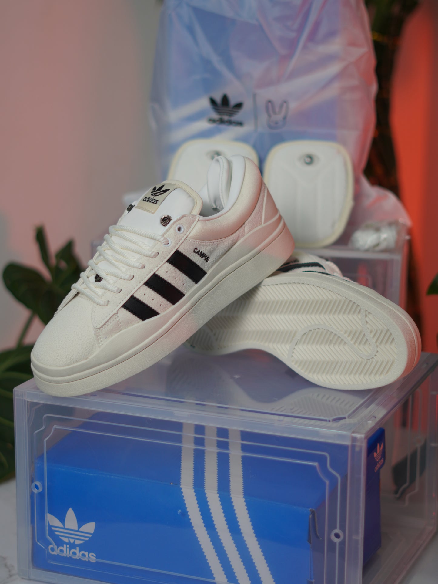 ADIDAS CAMPUS BAD BUNNY WHITE AND BLACK