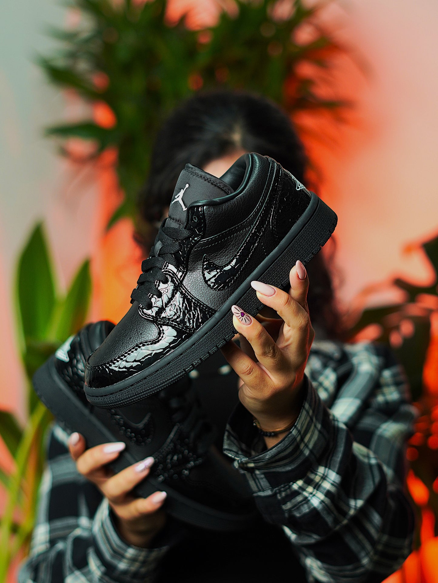 Nike Air Jordan 1 low Black Croc