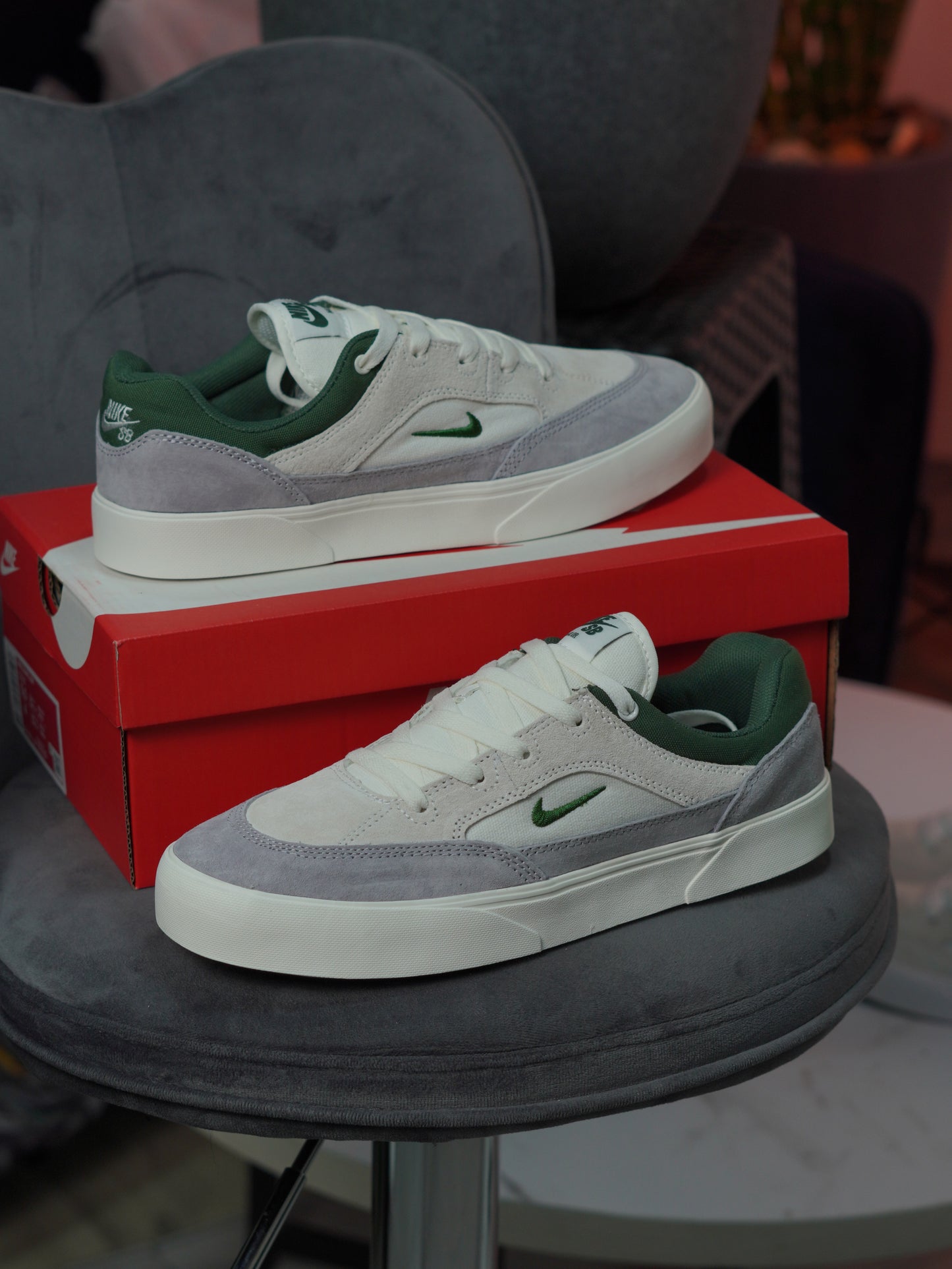 Nike SB Malor - Blanca, gris, verde