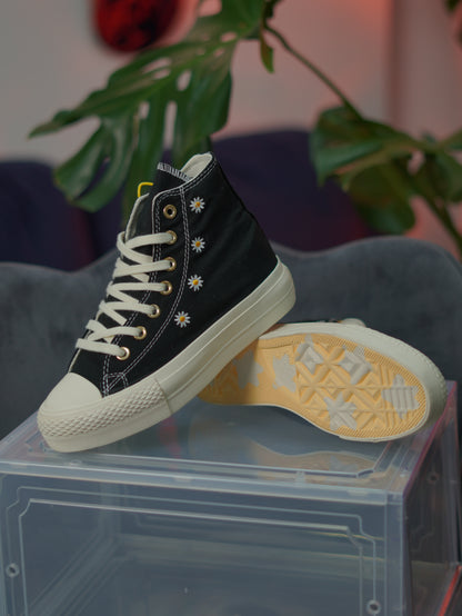 Converse Chuck Taylor Plataforma Flores - Negro