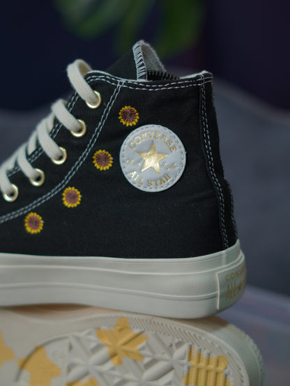 Converse Chuck Taylor Plataforma Flores - Negro