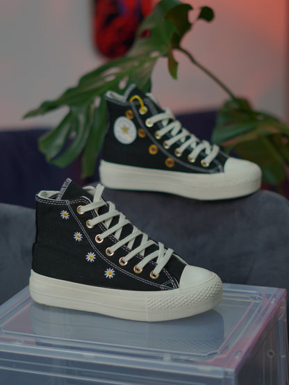 Converse Chuck Taylor Plataforma Flores - Negro