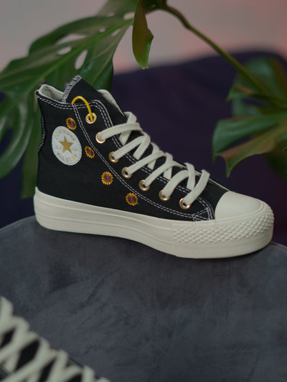 Converse Chuck Taylor Plataforma Flores - Negro