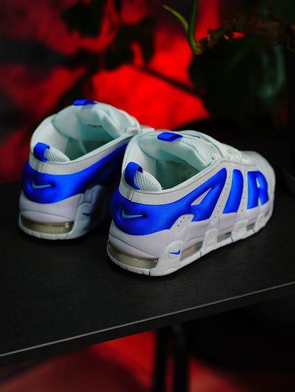 Nike Air More Uptempo Low - Blanca, azul