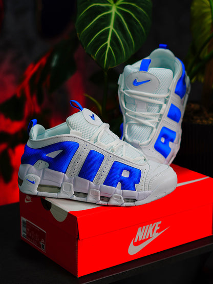 Nike Air More Uptempo Low - Blanca, azul
