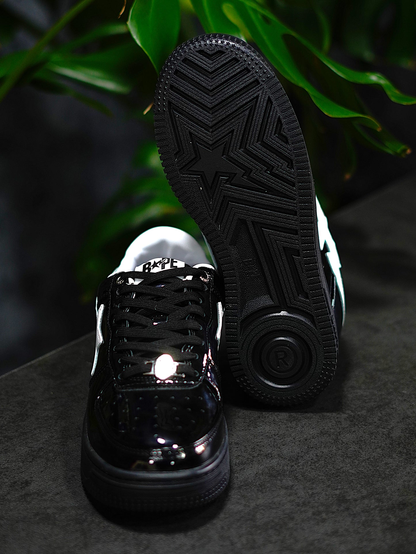 A Bathing Ape Bape Sta 2  - Negro, Charol