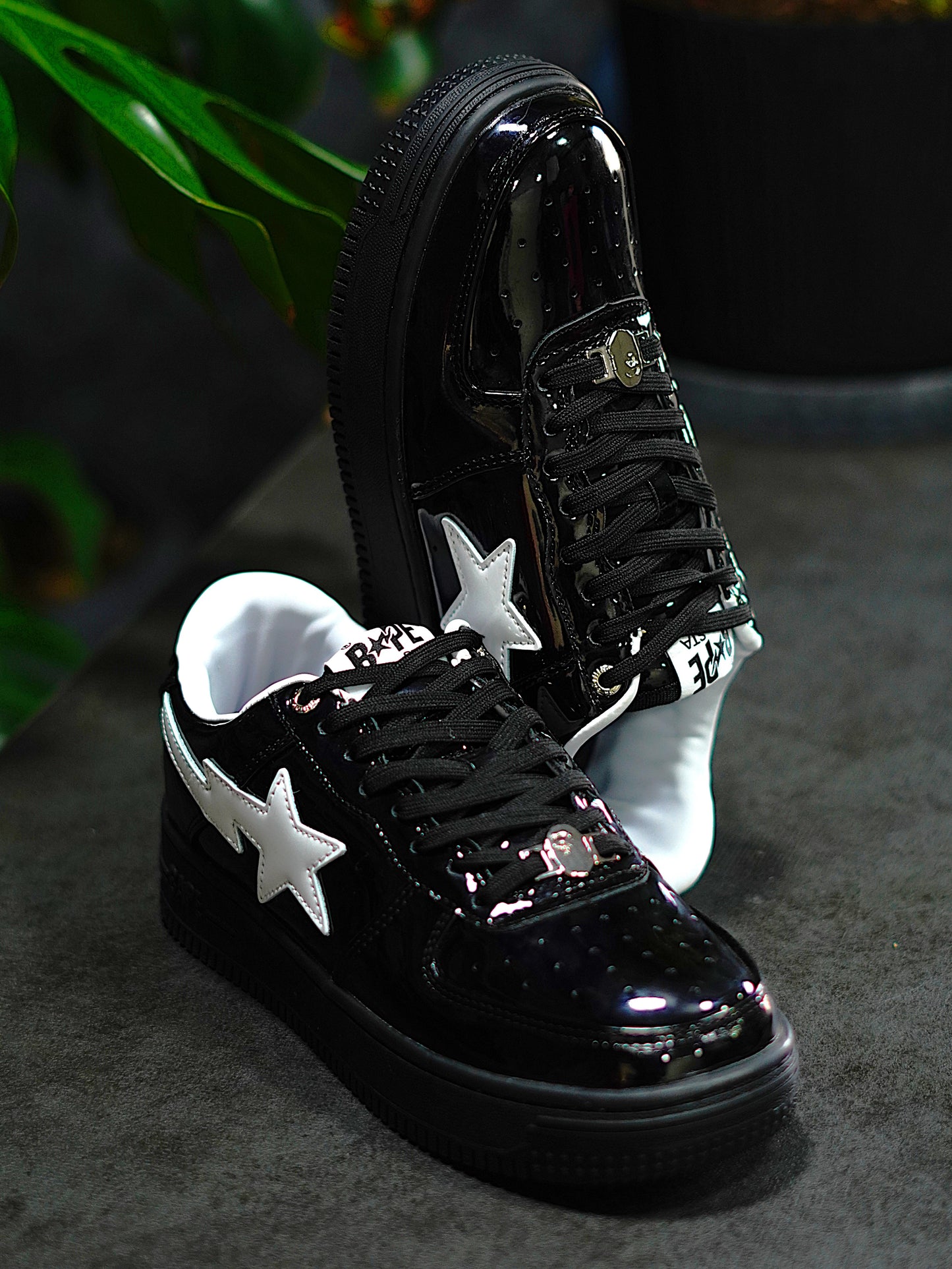 A Bathing Ape Bape Sta 2  - Negro, Charol