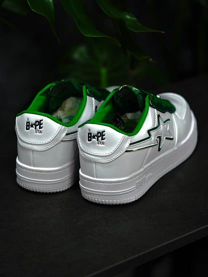 A Bathinng Ape Bape Sta 2 - Blanco, Verde, Charol