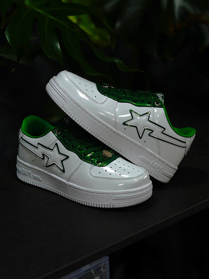 A Bathinng Ape Bape Sta 2 - Blanco, Verde, Charol