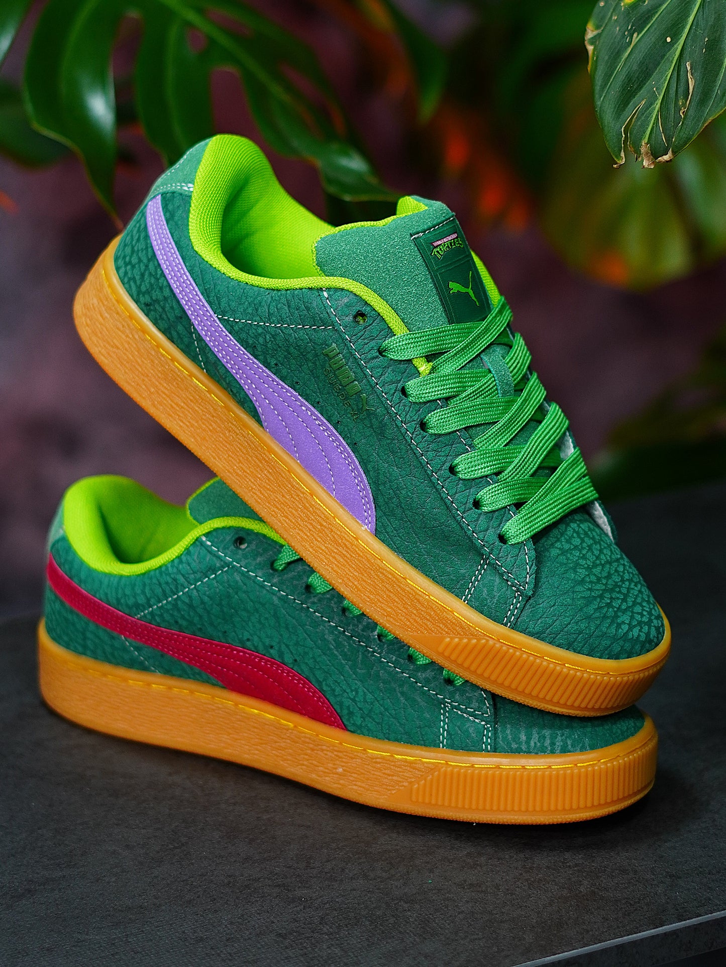 Puma Suede XL x Tortugas Ninja - Verde, Morado, Rojo, Suela goma