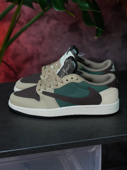 Air Jordan Low Travis Scott - Verde, Cafe claro, Cafe