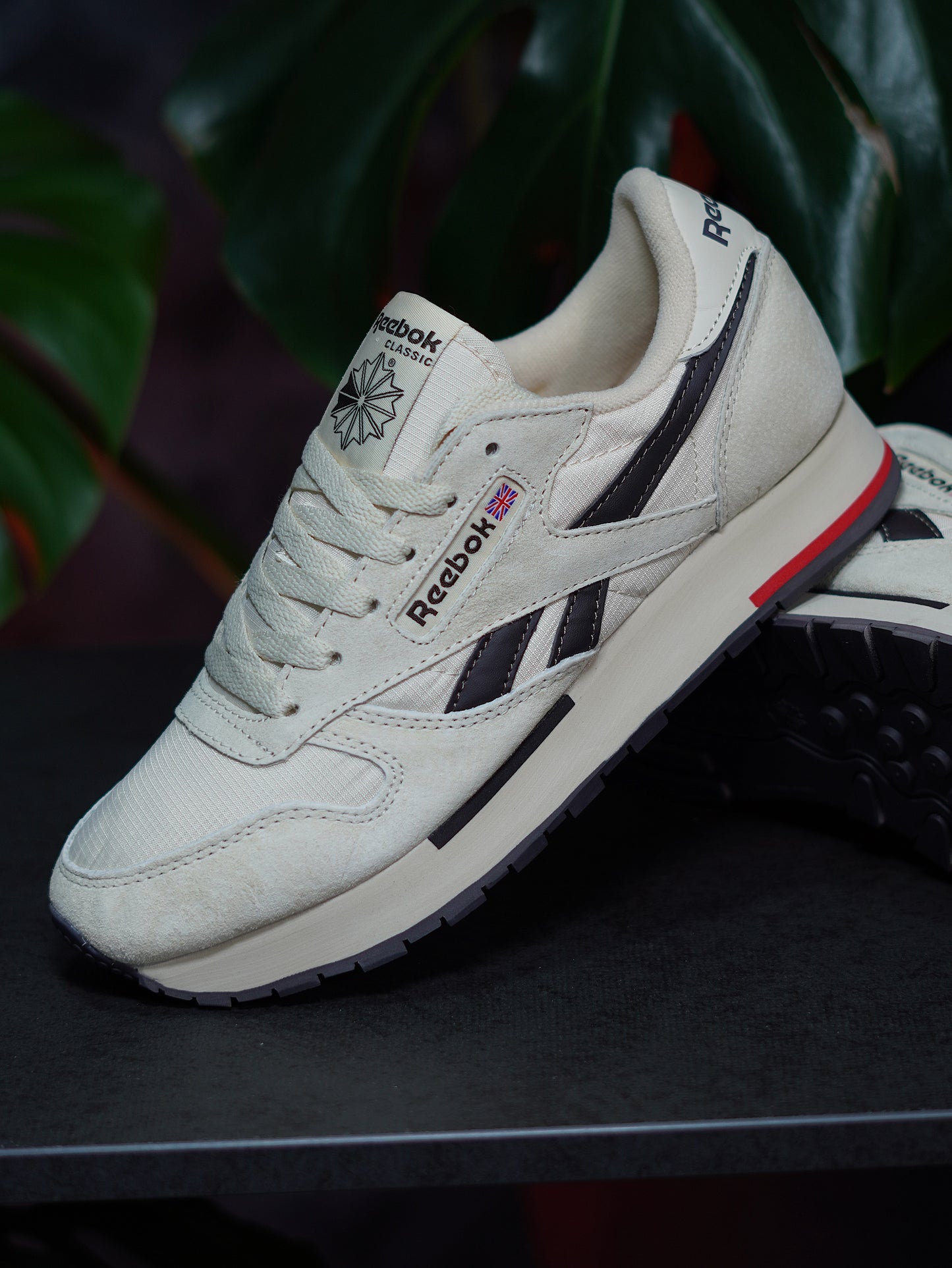 Reebok Classic Leather  - Blanco, Azul oscuro