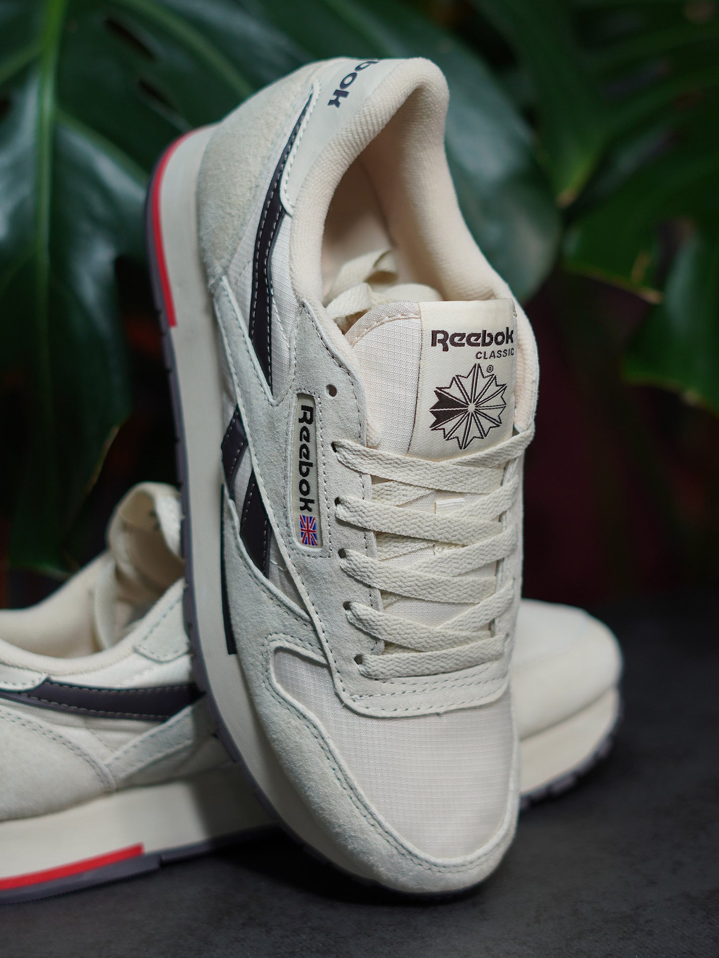 Reebok Classic Leather  - Blanco, Azul oscuro