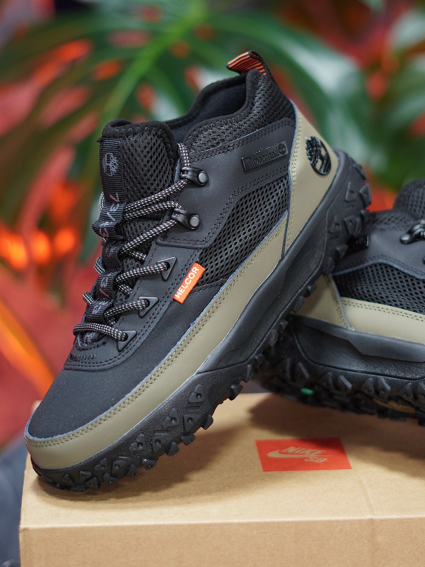 Timberland Greenstride motion 6 Leather super ox - Negro, Verde militar