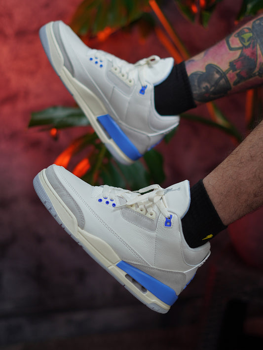 Air Jordan 3 "Lucky Shorts" - Blanco, Azul