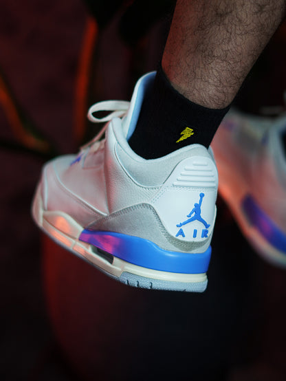Air Jordan 3 "Lucky Shorts" - Blanco, Azul