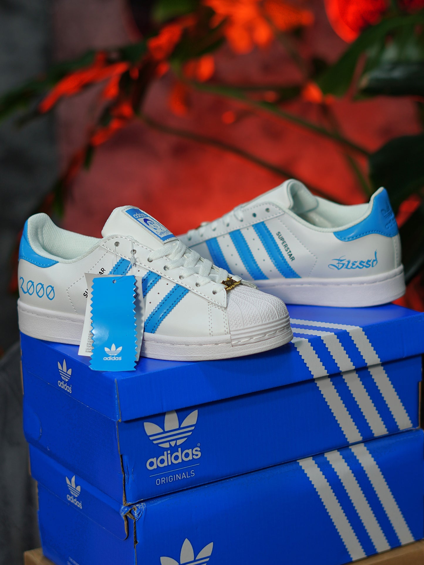 Adidas SuperStar x Blessd - Blanco, Azul