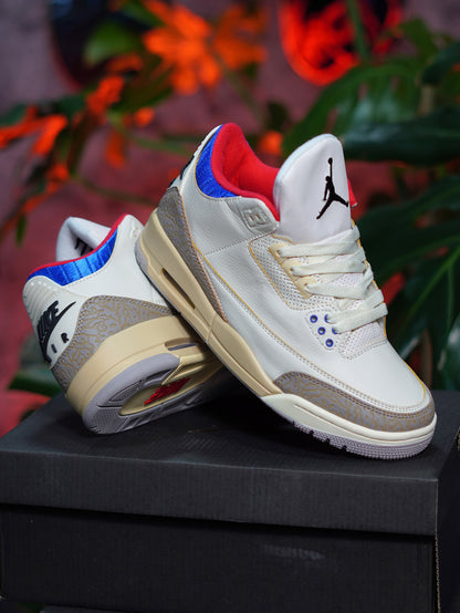 Air Jordan Retro 3 "Seoul" - Blanca, Azul, Rojo