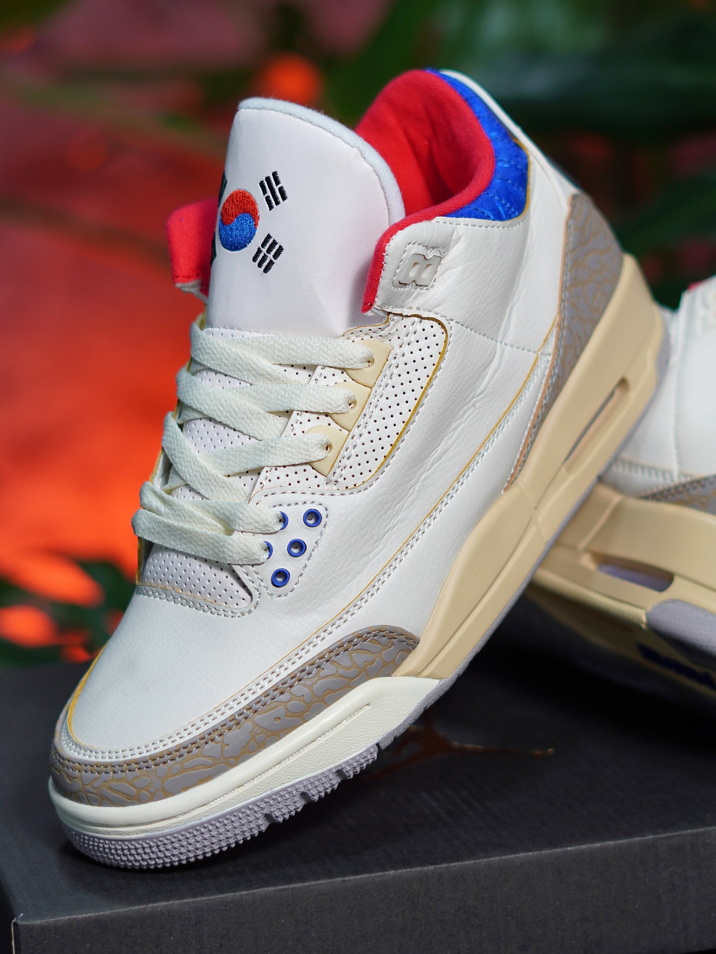 Air Jordan Retro 3 "Seoul" - Blanca, Azul, Rojo