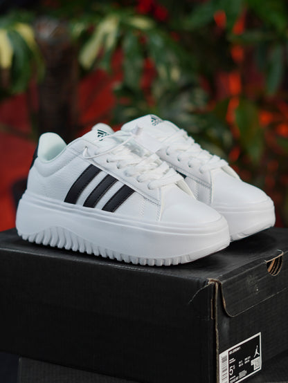 Adidas Grand Court Plataforma - Blanco, Negra