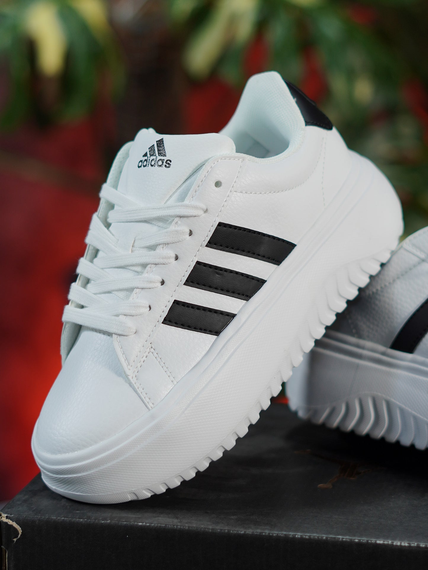 Adidas Grand Court Plataforma - Blanco, Negra