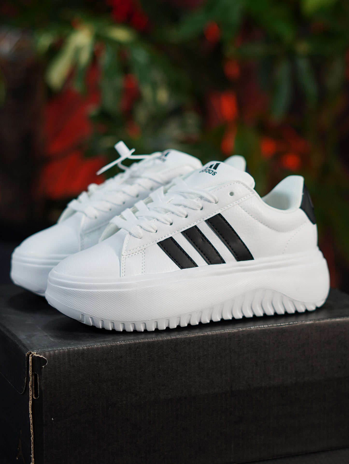 Adidas Grand Court Plataforma - Blanco, Negra